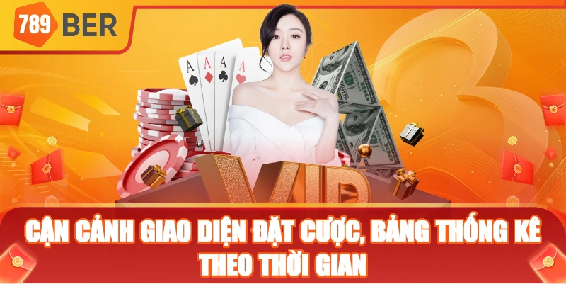 Cận cảnh giao diện đặt cược, bảng thống kê theo thời gian